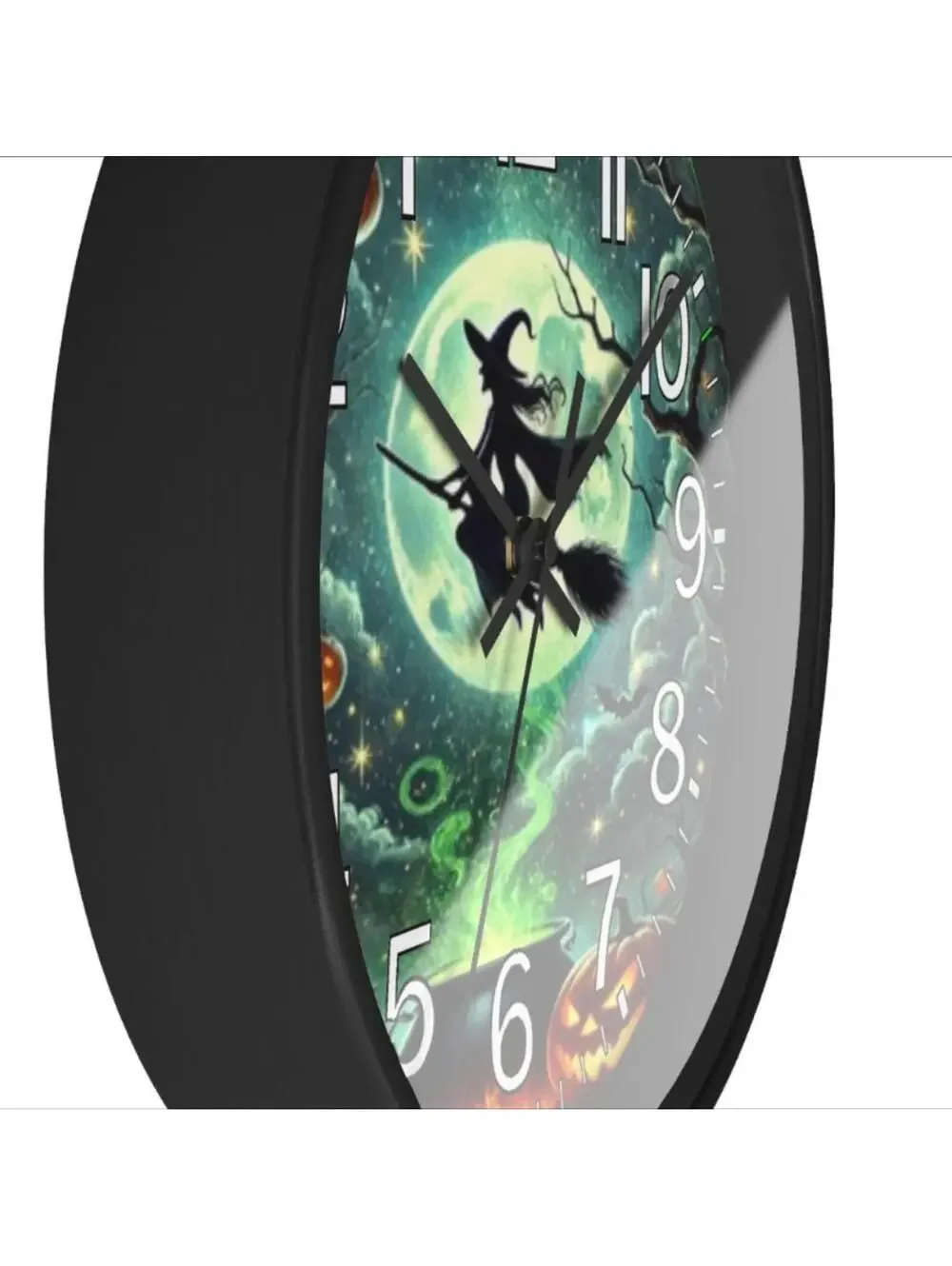 REVERSE TICKING CLOCK  Halloween Glow In The Dark Wall Clock New!